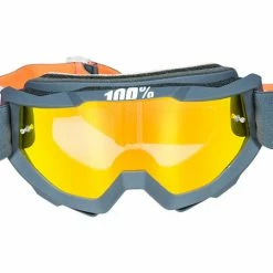100% Accuri Moto Goggles-Matte Gunmetal-Mirrored Red Lens