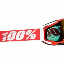 PROTECTIVE GEAR 100% Racecraft Goggles-Fire Red-Mirrored Red Lens