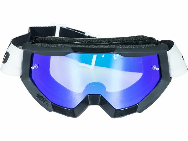 100% Strata Moto Goggles-Black Lime-With Mirrored Green Lens 2 100% Strata Moto Goggles-Black Lime-With Mirrored Green Lens