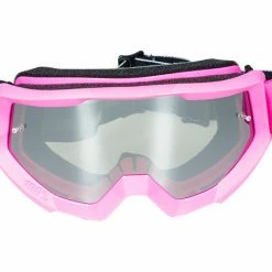 100% Strata Moto Goggles-Bubble Gum-With Mirrored Silver Lens PROTECTIVE GEAR