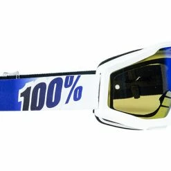 PROTECTIVE GEAR 100% Strata Moto Goggles-Ice Age-With Mirrored Blue Lens