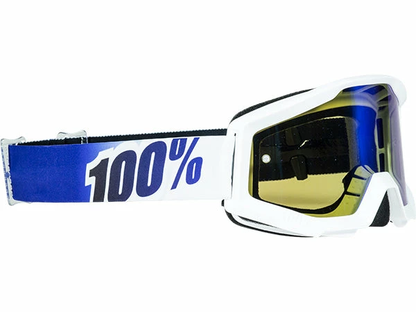 PROTECTIVE GEAR 100% Strata Moto Goggles-Ice Age-With Mirrored Blue Lens 1 PROTECTIVE GEAR 100% Strata Moto Goggles-Ice Age-With Mirrored Blue Lens