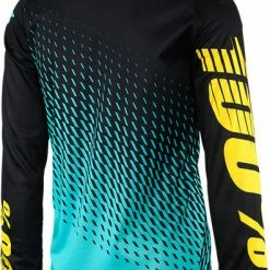 100% R-Core Downhill Jersey-Supra Black/Cyan RACE WEAR