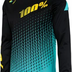 100% R-Core Downhill Jersey-Supra Black/Cyan RACE WEAR