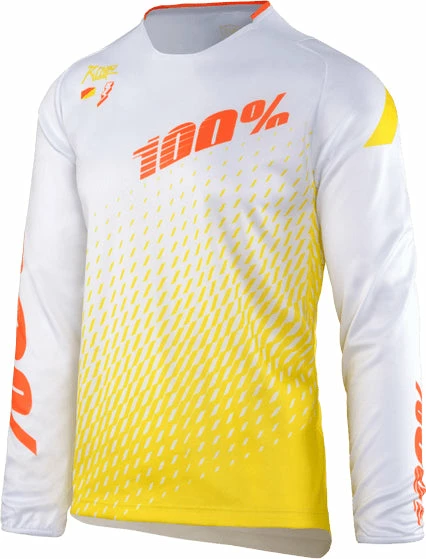 RACE WEAR 100% R-Core Downhill Jersey-Supra White 1 RACE WEAR 100% R-Core Downhill Jersey-Supra White