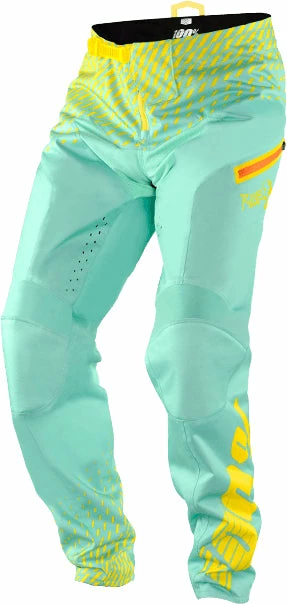 100% R-Core Downhill Pants-Supra Seafoam/Yellow RACE WEAR 1 100% R-Core Downhill Pants-Supra Seafoam/Yellow RACE WEAR