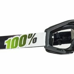 100% Strata Moto Goggles-Black Lime PROTECTIVE GEAR