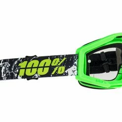 100% Strata Moto Goggles-Crafty Lime PROTECTIVE GEAR