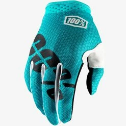 100% ITrack Glove-Teal RACE WEAR