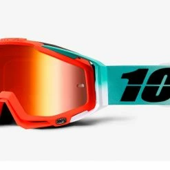 100% Racecraft Goggles-Cubica-Mirror Red Lens PROTECTIVE GEAR