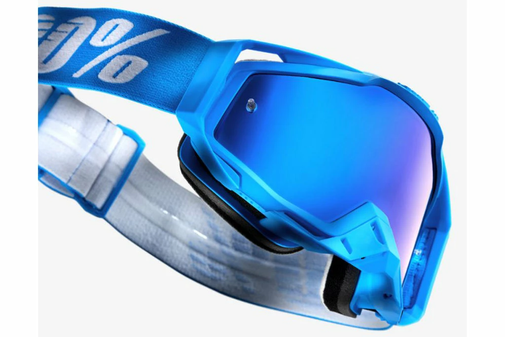 PROTECTIVE GEAR 100% Racecraft Goggles-Monoblock-Mirror Blue Lens 2 PROTECTIVE GEAR 100% Racecraft Goggles-Monoblock-Mirror Blue Lens
