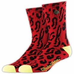 Troy Lee Crew Socks Cheetah-Red