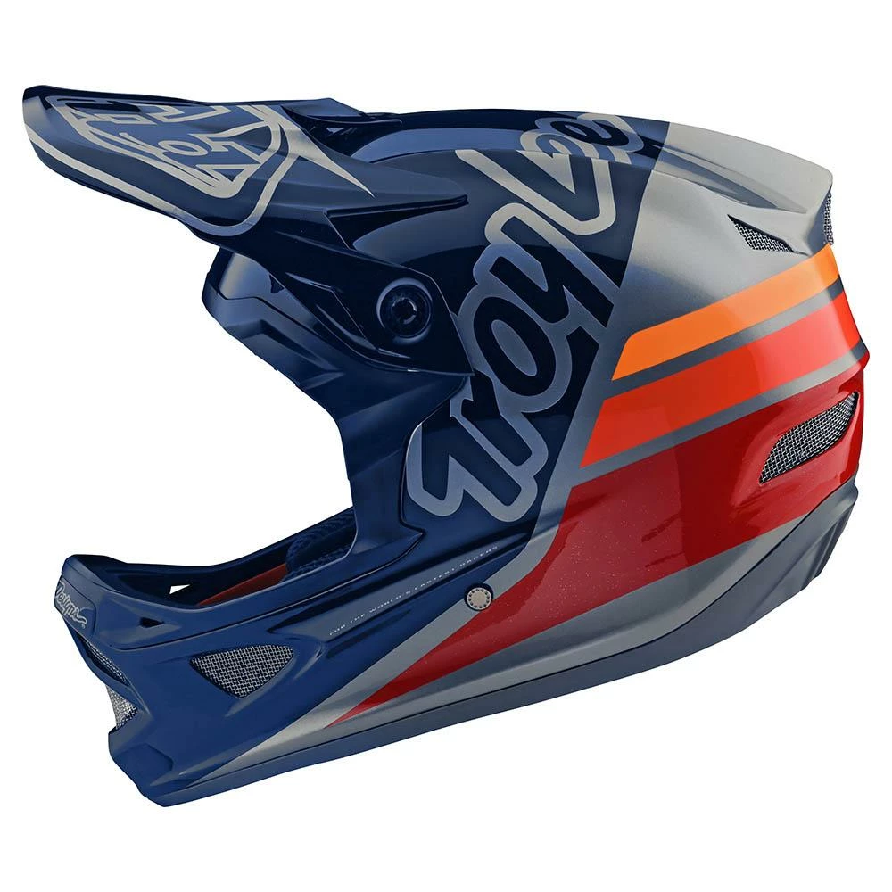 Helmets Troy Lee Designs D3 Fiberlite -Silhouette Navy/Silver 2 Helmets Troy Lee Designs D3 Fiberlite -Silhouette Navy/Silver