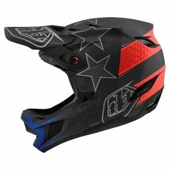 Troy Lee Designs D4 Carbon Freedom 2.0 MIPS Helmet-Black/Red Helmets