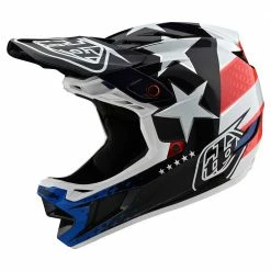 Troy Lee Designs D4 Composite Freedom 2.0 MIPS Helmet-Red/White Helmets