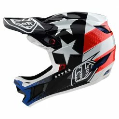 Troy Lee Designs D4 Composite Freedom 2.0 MIPS Helmet-Red/White Helmets