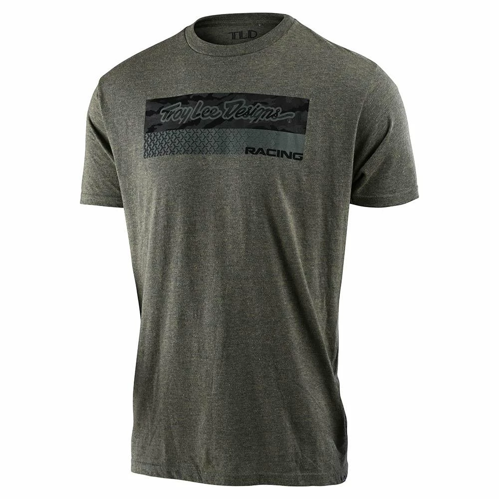 T-Shirts Troy Lee Designs Racing Block Fade T-Shirt-Sage/Black/Heather 1 T-Shirts Troy Lee Designs Racing Block Fade T-Shirt-Sage/Black/Heather