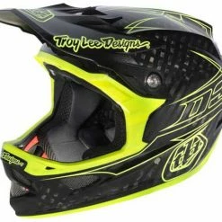 PROTECTIVE GEAR Troy Lee 2013 D3 Carbon Helmet-Pinstripe Yellow