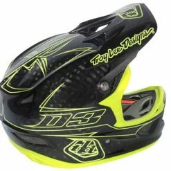 PROTECTIVE GEAR Troy Lee 2013 D3 Carbon Helmet-Pinstripe Yellow