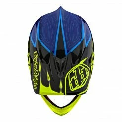 Troy Lee D3 Composite Helmet-Corona-Flo Yellow/Blue PROTECTIVE GEAR