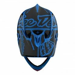 Troy Lee D3 Fiberlite Helmet-Factory-Blue PROTECTIVE GEAR