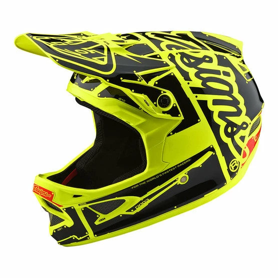 PROTECTIVE GEAR Troy Lee D3 Fiberlite Helmet-Factory-Flo Yellow 4 PROTECTIVE GEAR Troy Lee D3 Fiberlite Helmet-Factory-Flo Yellow