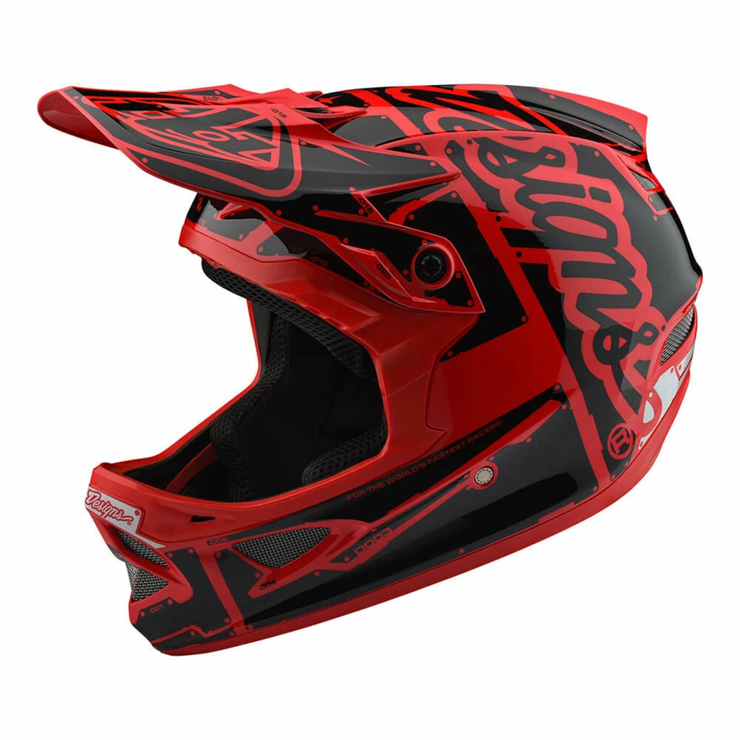 PROTECTIVE GEAR Troy Lee D3 Fiberlite Helmet-Factory-Red 4 PROTECTIVE GEAR Troy Lee D3 Fiberlite Helmet-Factory-Red