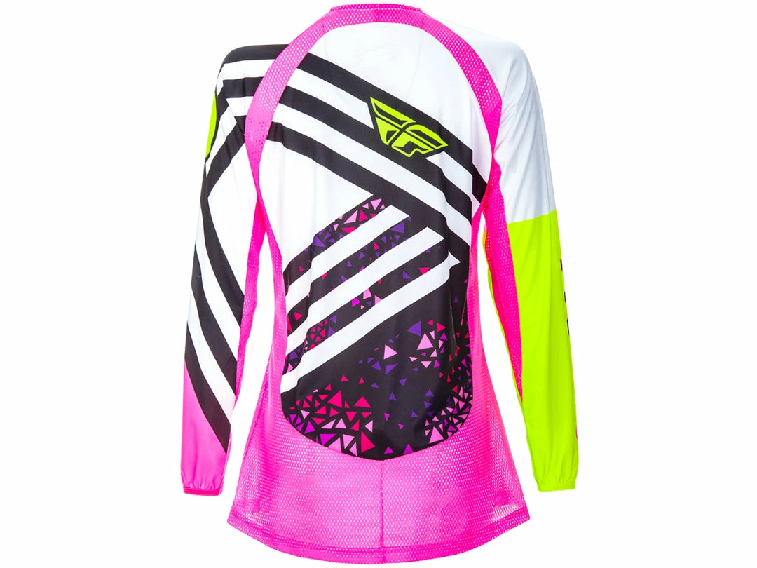 Fly Racing 2018 Kinetic Women's Jersey - Neon Pink/Hi-Vis RACE WEAR 2 Fly Racing 2018 Kinetic Women's Jersey - Neon Pink/Hi-Vis RACE WEAR