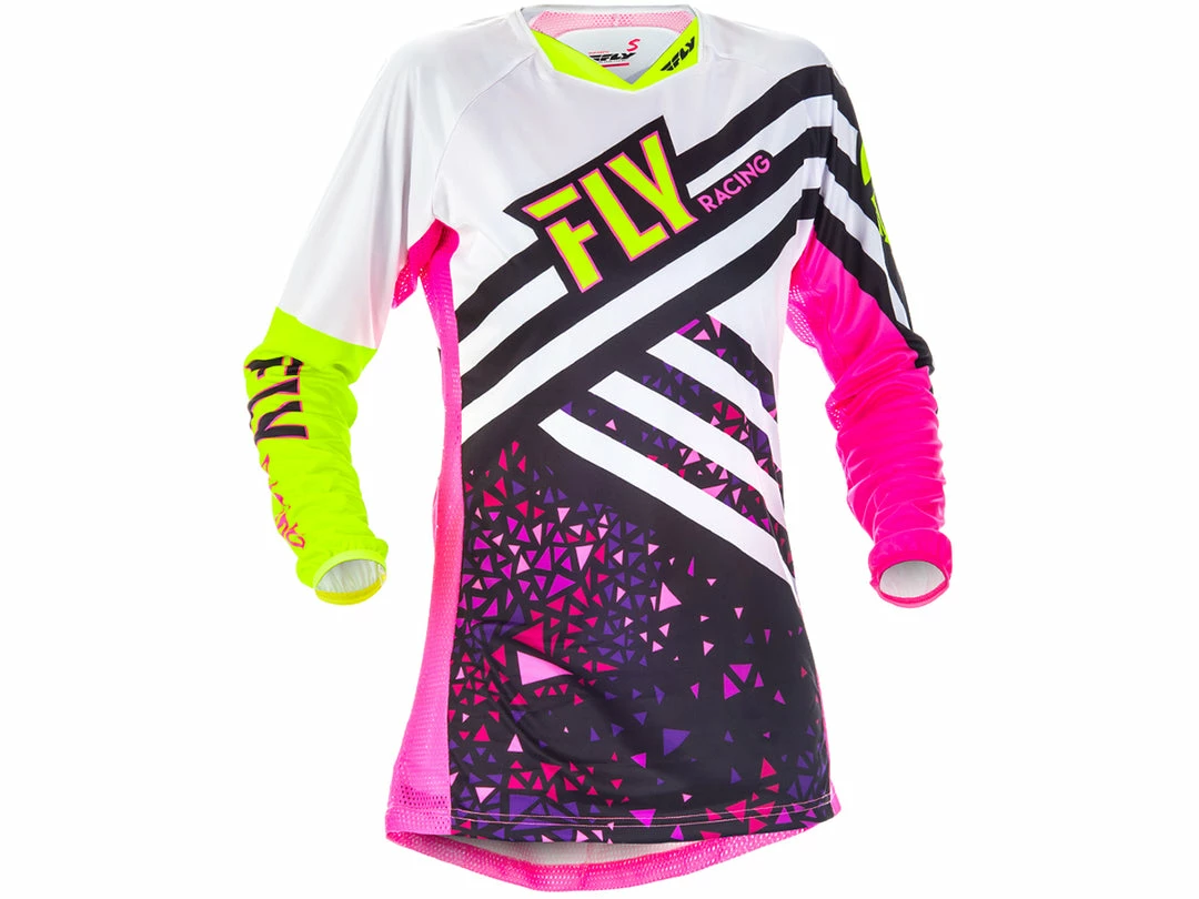 Fly Racing 2018 Kinetic Women's Jersey - Neon Pink/Hi-Vis RACE WEAR 1 Fly Racing 2018 Kinetic Women's Jersey - Neon Pink/Hi-Vis RACE WEAR