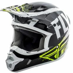 Fly Racing 2018 Kinetic Burnish Helmet-Black/White/Hi-Vis PROTECTIVE GEAR