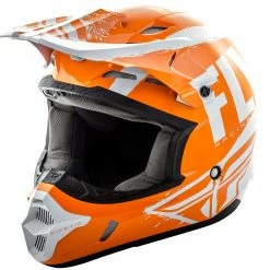 PROTECTIVE GEAR Fly Racing 2018 Kinetic Burnish Helmet-Orange/White/Grey