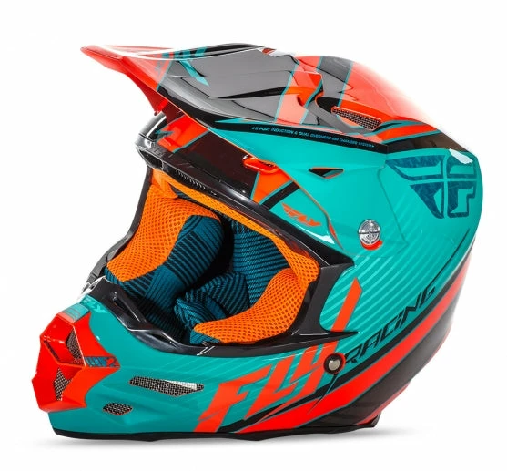 PROTECTIVE GEAR Fly Racing 2016 F2 Fastback Helmet-Teal/Orange/Black 1 PROTECTIVE GEAR Fly Racing 2016 F2 Fastback Helmet-Teal/Orange/Black
