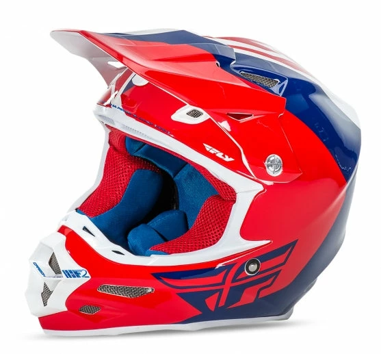 PROTECTIVE GEAR Fly Racing 2016 F2 Carbon Pure Helmet-Red/Blue/White-Medium 1 PROTECTIVE GEAR Fly Racing 2016 F2 Carbon Pure Helmet-Red/Blue/White-Medium