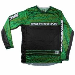 RACE WEAR Stay Strong Mash Up Race Jersey-Green/Black