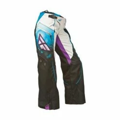 RACE WEAR Fly Racing Kinetic Ladies Over Boot Pants-Blue/White-Youth 20