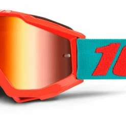 PROTECTIVE GEAR 100% Accuri Youth Moto Goggles-Passion Orange-Mirror Red Lens