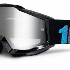 100% Accuri Youth Moto Goggles-Black-Mirror Silver Lens PROTECTIVE GEAR
