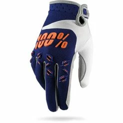 100% Airmatic Glove-Navy/Orange RACE WEAR