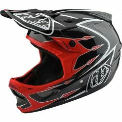 Troy Lee D3 Composite Helmet-Corona-Red/Gray PROTECTIVE GEAR