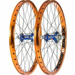 Jrbmx001 Custom Wheelset: Profile Elite Hubs/Box Rims-Blue/Orange-20x1.75"