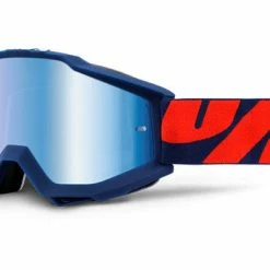 100% Accuri Moto Goggles-Raleigh-Mirrored Blue Lens