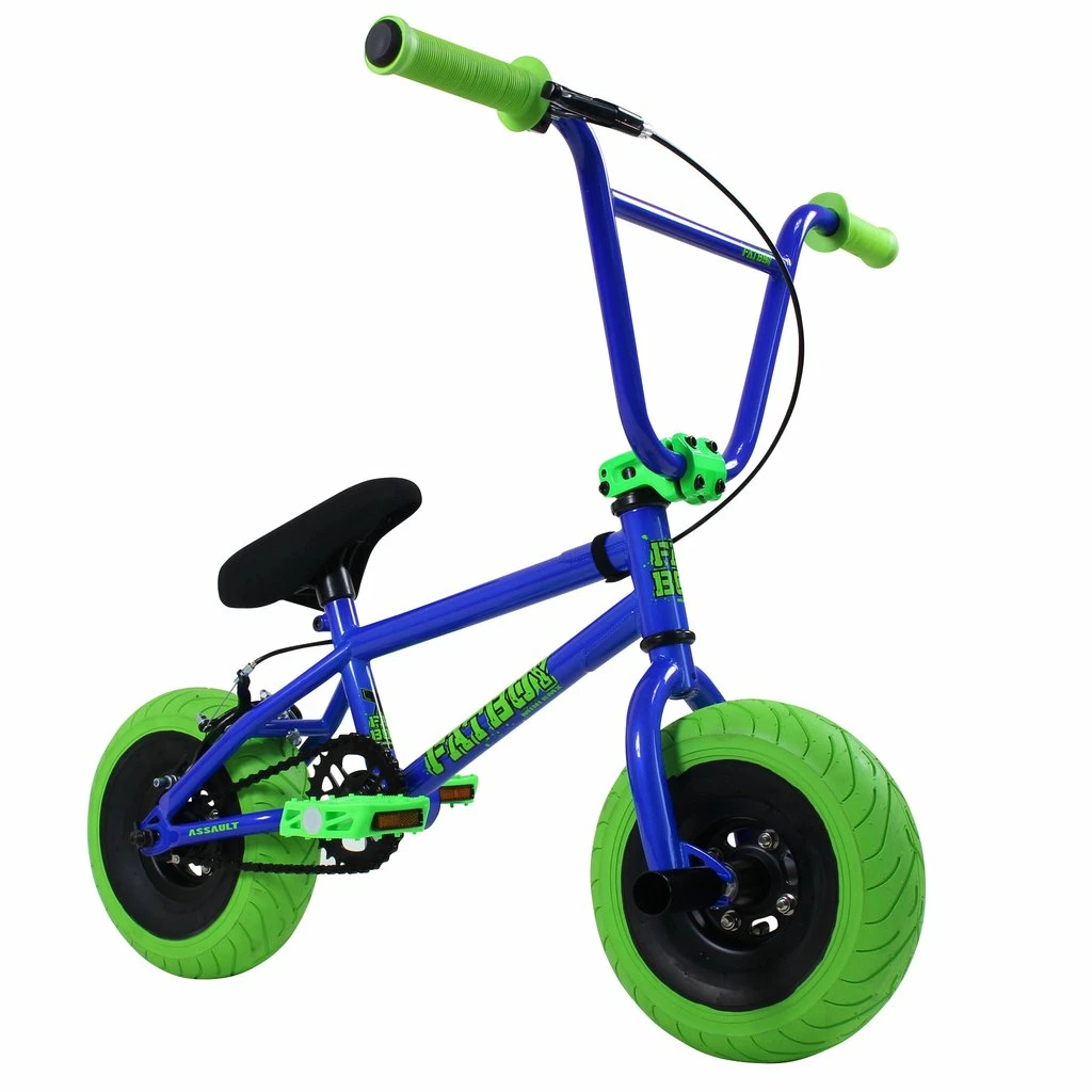 Fat Boy Mini Bike The Assault Pro-Blue W/Green Tires LITTLE BIKES 1 Fat Boy Mini Bike The Assault Pro-Blue W/Green Tires LITTLE BIKES