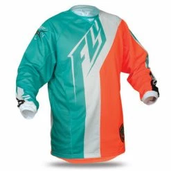Fly Racing 2014 Kinetic Mesh Race Jersey-Teal/Hi-Vis Orange