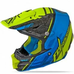 PROTECTIVE GEAR Fly Racing F2 Carbon Canard Helmet-Black/Blue/Hi-Vis