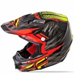 PROTECTIVE GEAR Fly Racing F2 Carbon Shorty Helmet-Black/Red/Lime