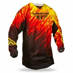 RACE WEAR Fly Racing 2015 Kinetic Glitch Race Jersey-Red/Black/Yellow
