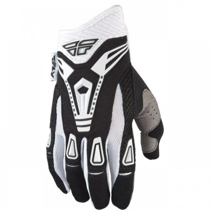Fly Racing Evolution Gloves-Black/White-Adult Small (8) 1 Fly Racing Evolution Gloves-Black/White-Adult Small (8)