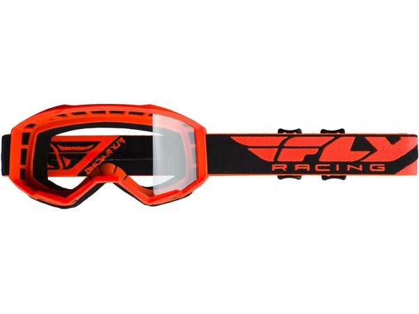 PROTECTIVE GEAR Fly Racing 2019 Focus Goggles W/ Clear Lens-Orange/Clear 1 PROTECTIVE GEAR Fly Racing 2019 Focus Goggles W/ Clear Lens-Orange/Clear