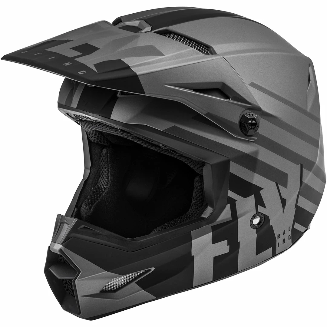 Helmets Fly Racing Kinetic Thrive Helmet-Matte Gray/Black 1 Helmets Fly Racing Kinetic Thrive Helmet-Matte Gray/Black
