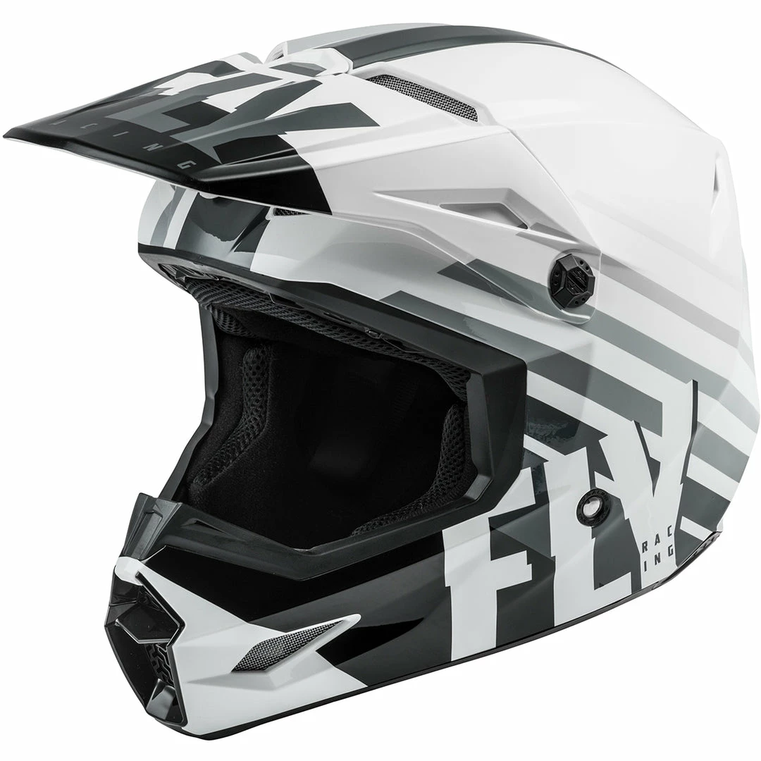 Fly Racing Kinetic Thrive Helmet-White/Black/Gray Helmets 1 Fly Racing Kinetic Thrive Helmet-White/Black/Gray Helmets